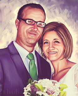 Happy Couple Digital Portrait
