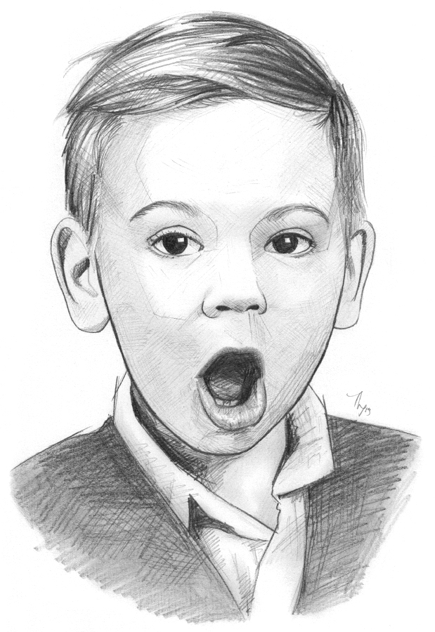 Baby portrait sketch Royalty Free Vector Image