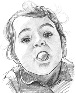 Cute Child Pencil Portrait - Family Pencil Portrait | Thubakabra